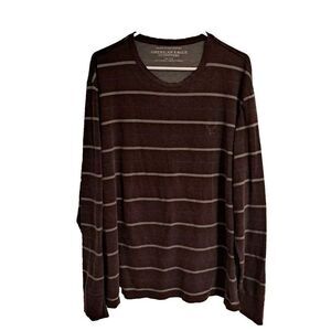American Eagle Men's XXL Purple Long Sleeve Striped Shirt